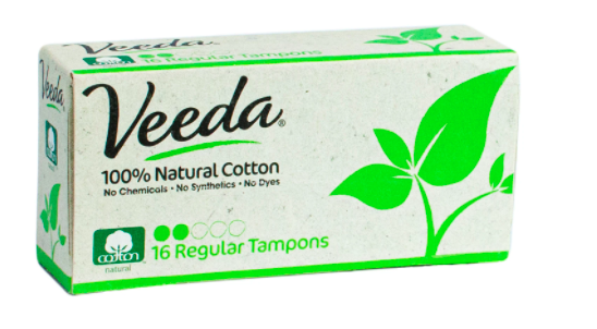 Veeda 100% Natural Cotton Applicator Free REGULAR Tampons Super Absorbent Comfort