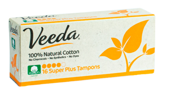 Veeda 100% Natural Cotton Applicator Free SUPER PLUS Tampons Super Absorbent Comfort